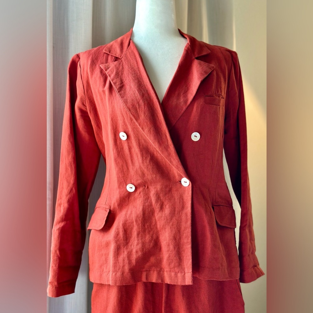New Free People Winnie Linen Blend Blazer and Pants Set